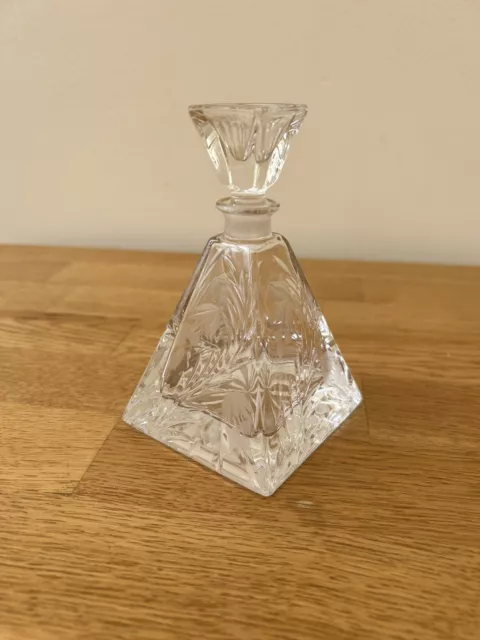 Crystal perfume bottle with stopper 5 inches tall only used for display