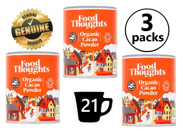 3X FOOD THOUGHTS Organic Cacao Powder Dairy Free Gluten Free Nut Free ...
