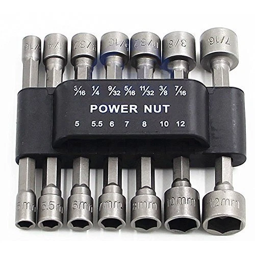 14 PCS Power Nut Driver Bit Set, Electronic 3/16" 1/4" 9/32" 5/16" 11/32" 3/8"