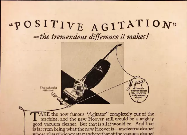 1927 New Hoover Vacum Cleaner It Beats as it Sweeps Original Vintage Print Ad