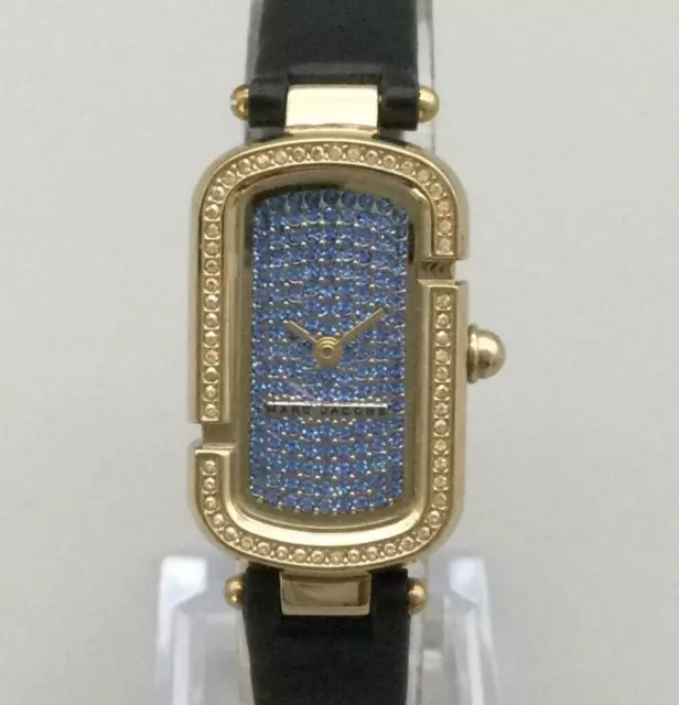 Marc Jacobs The Jacob Watch Women Pave 20mm Gold Tone Blue Bling New Battery