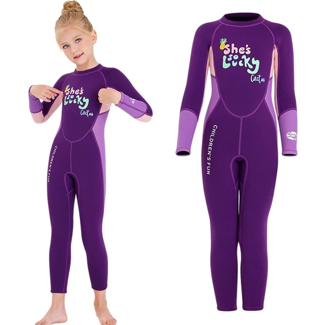 Filles Combinaison Enfants Thermique Maillot de Bain-2.5mm Néoprène Enfants
