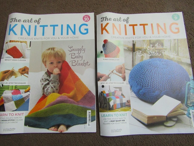 2 X THE Art of Knitting Pattern Magazines issue No9 & No10 pouffe/hat