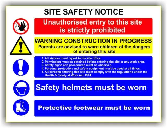 Construction Site Safety Notice / Safety Signage - Plastic Sign - Building, SS5