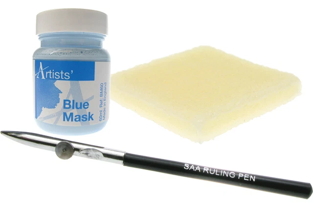 Máscara, pluma regente y máscara azul SAA