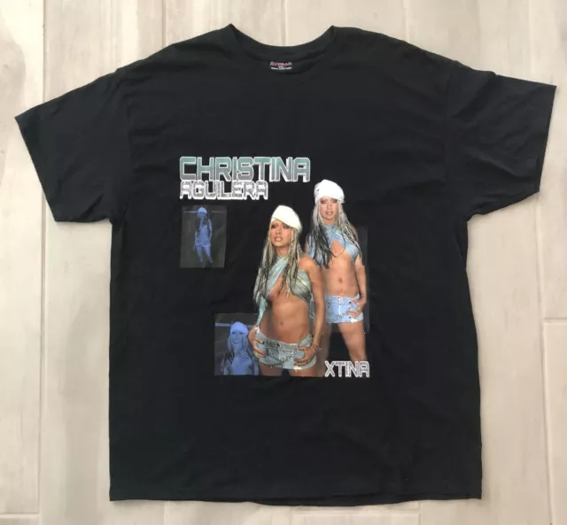 Vintage Rare Htf Royelle Christina Aguilera Xtina Xxl 2Xl Mens Black T-Shirt