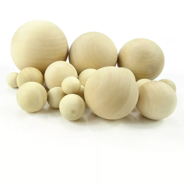 Wooden Balls Natural Craft Wood Ball Sphere Round Dia 6mm 8 10 12 15 18 20~75mm