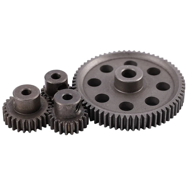 Ensemble D'engrenages Métalliques Pour Voiture RC 1/10 - Pignon Principal 64T + Pignons Moteur 17T/21T/26T/29T - Différentiel Et Transmission - 5