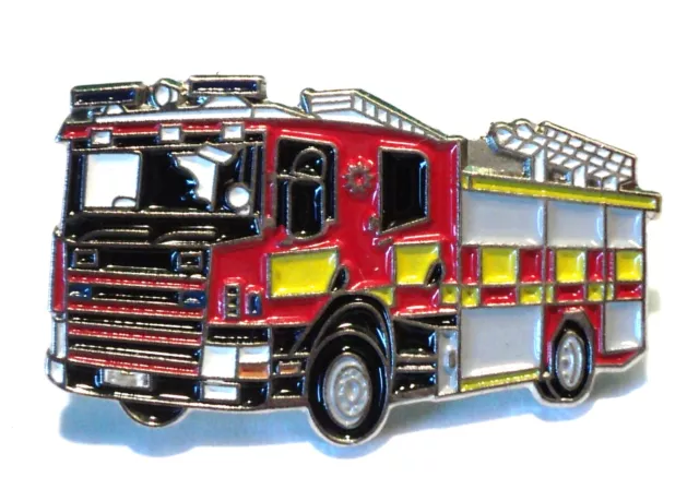 Fire Brigade Fire Engine Metal Enamel 30mm Fireman Emergency Service Badge NEW