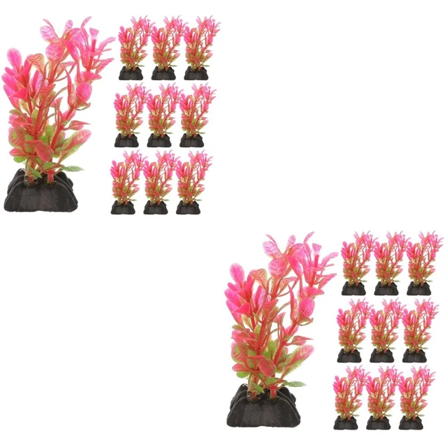 20 Pcs Aquarium Landscaping Plastic Leaf Plant Tall Fish Tank Small Fish Tank