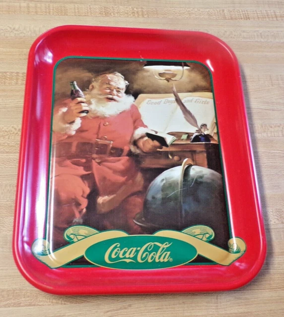 Vintage Tin Coke Coca Cola Tray 1996 SANTA Good Boys & Girls Made In USA