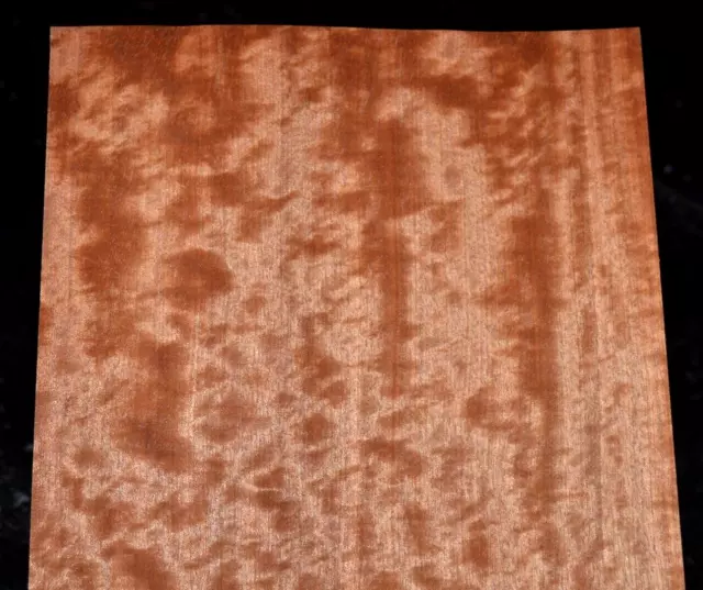 Block Mottled Makore Raw Wood Veneer Sheet  9 x 22 inches 1/42nd thick  L4665-53