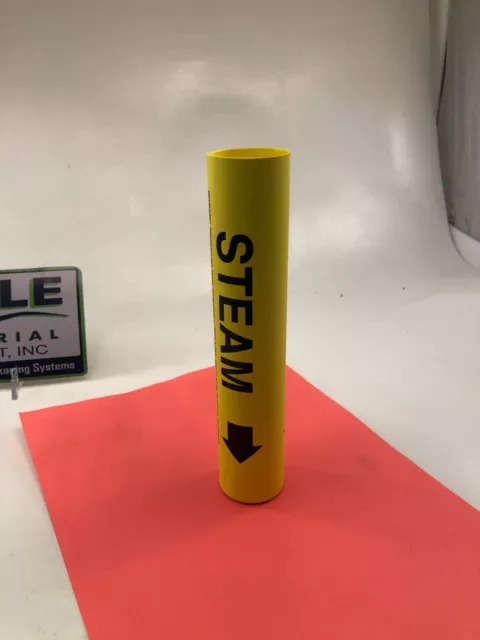 (5-pk) SETMARK 34338 SNAP-AROUND PIPE MARKER "STEAM" BLACK ON YELLOW