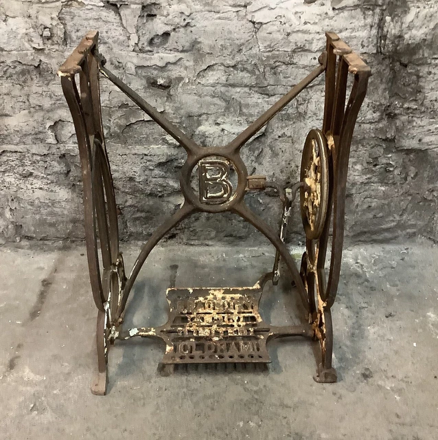 VINTAGE BRADBURY CAST Iron Treadle Sewing Machine Base Upcyling Table