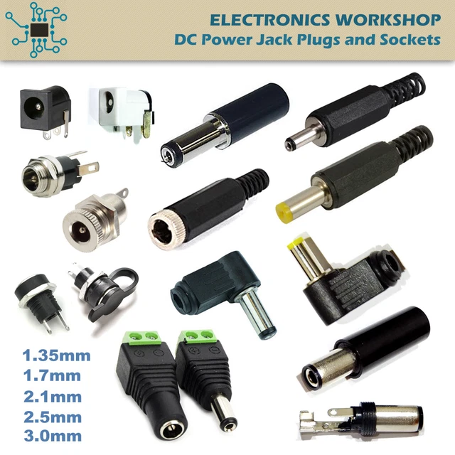 DC POWER BARREL Jack Adapter Plug Socket Connector 1.35mm 1.7mm 2.1mm 2
