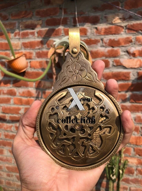 Antiguo latón vintage astrolabio árabe islámico calendario globo Navigat...
