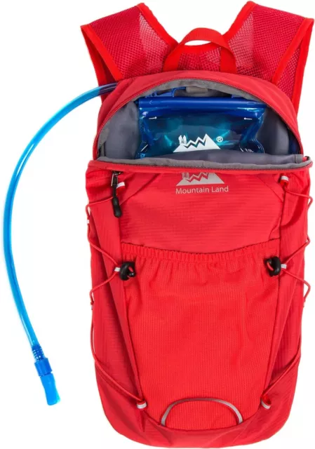 Mountain Land 10L Hydration Pack & 2L Water Bladder Water Resistant Lightweight