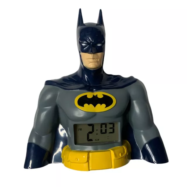 Vintage Batman Bust DC Comics Digital Clock 8" x 8" Rare