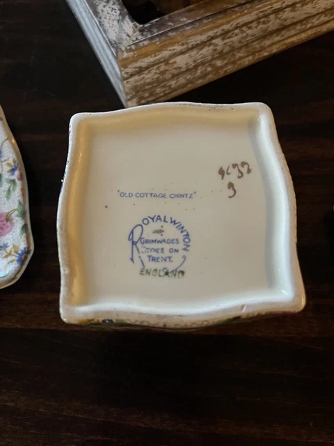 vintage royal winton grimwades old cottage chintz floral Jam Jar W/lid And Plate 5