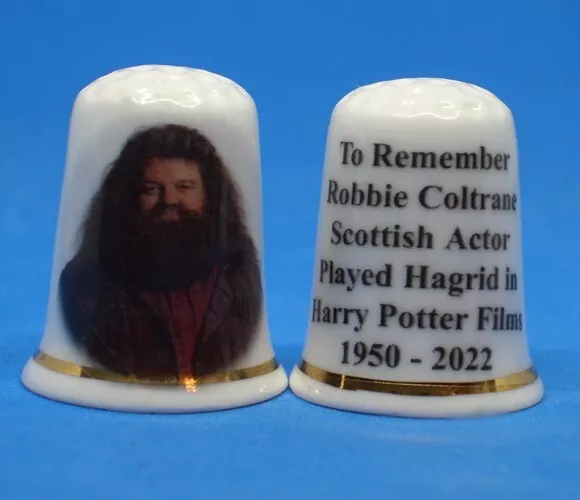 Birchcroft China Thimble -- To Remember Robbie Coltrane in Harry Potter Film