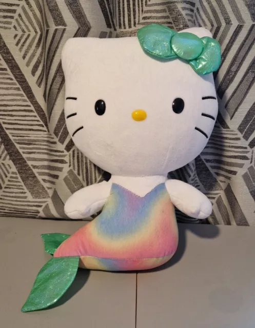 Hello Kitty Mermaid Sanrio TY Large 12” Soft Toy Rainbow Mermaid Plush 2014