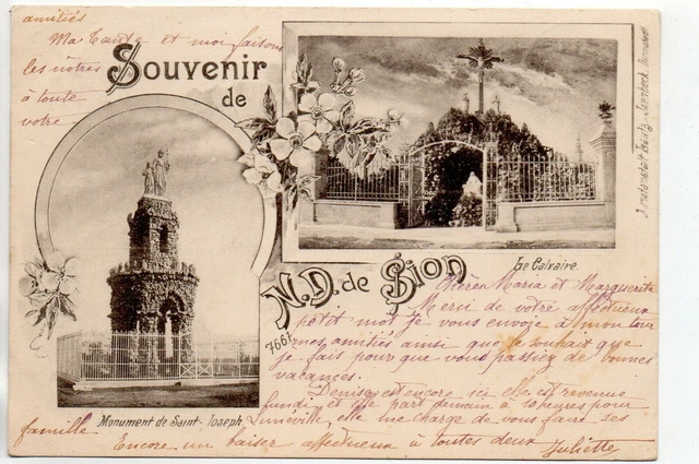 SION - Meurthe et Moselle - CPA 54 - souvenir le calvaire et le monument