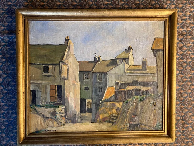 Tableau Huile Sur Bois Original – Paysage De Meules – Style Expressionniste – 1987