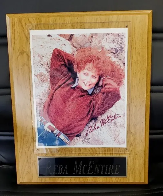 Reba McEntire Signed Autographed classic sexy Red Head 8x10 photo Plaque w COA
