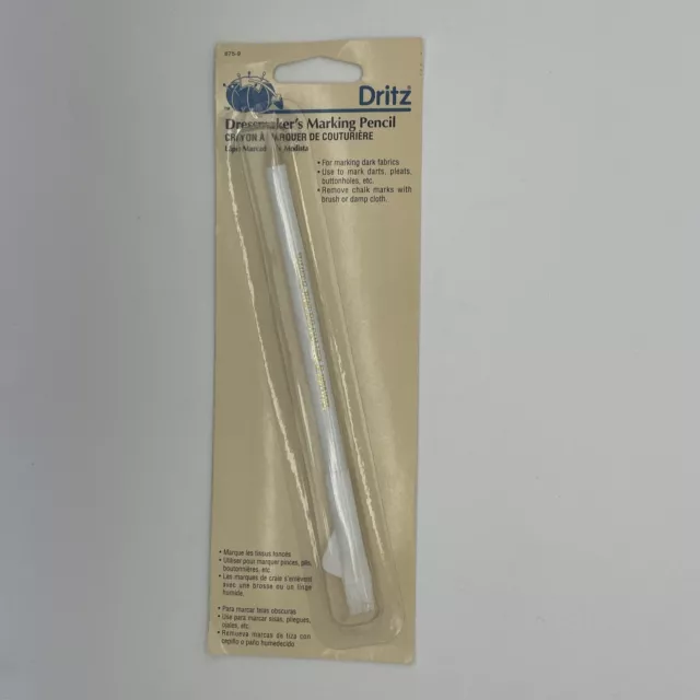 Dritz Dressmaker's Marking Pencil-White, 675-9 Marking Dark Fabrics Brush Off