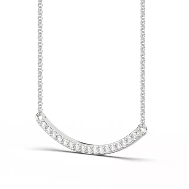 14k white gold plated silver-round cut lab created diamond women's necklace 2ct