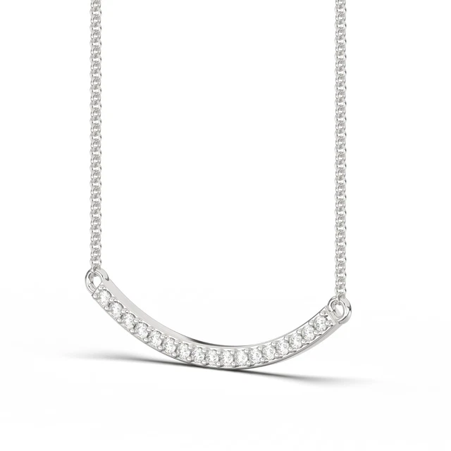 14k white gold plated silver-round cut lab created diamond women's necklace 2ct
