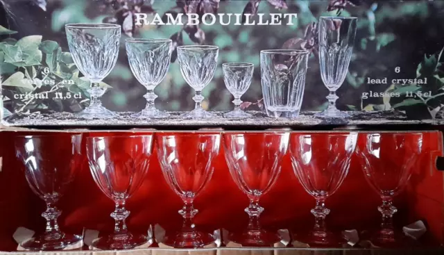 Cristal d'Arques coffret de 6 verres a vin blanc ou a porto modèle Rambouillet