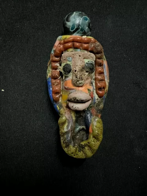 Large Ancient Very Rare Phoenician Face Bead Roman Jewish Stunning Amulet U10