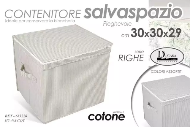 Scatola Cubo Contenitore Biancheria Organizer Salvaspazio Armadio Righe 30*30*29