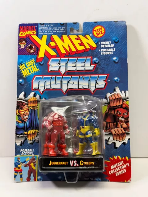 Vintage Toybiz 1994 Marvel X-Men Steel Mutants Juggernaut vs Cyclops New