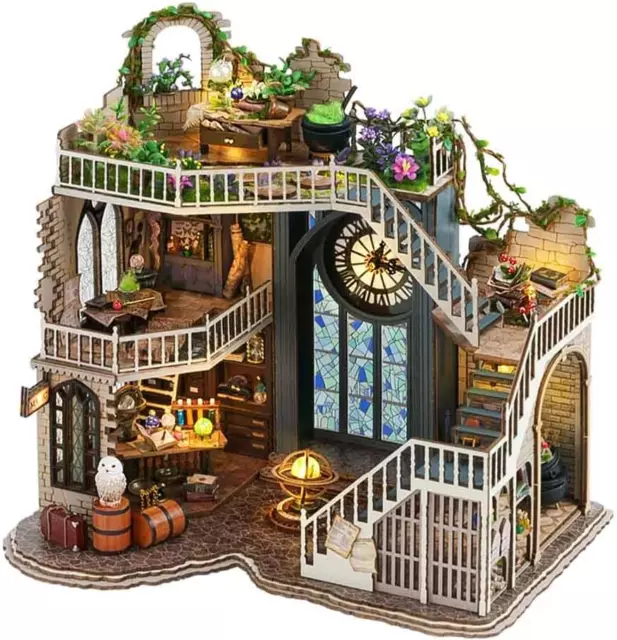 Cute Room DIY Miniature Dollhouse Kit with Furniture,3 Floors Large Wooden Doll