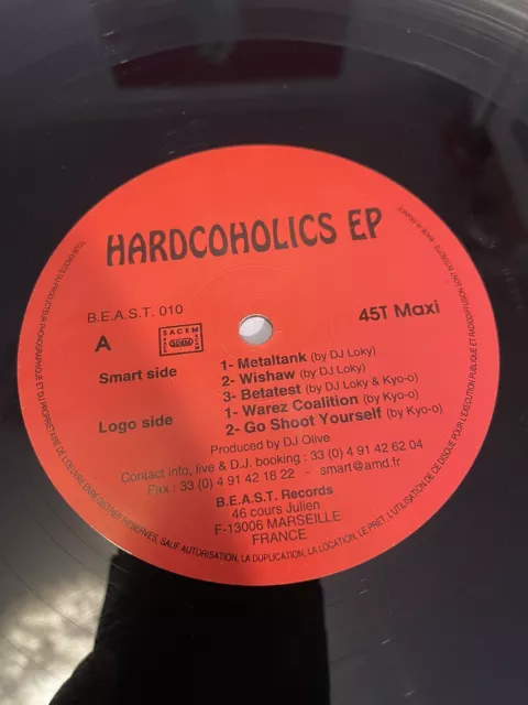 V Rare 12” Vinyl Hardcoholics Hardcoholics Ep ,Acid, Gabber, Hardcore