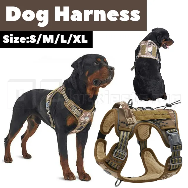 S-XL Dog Harness Tactical No Pull Adjustable Pet Military Working Training Vest~