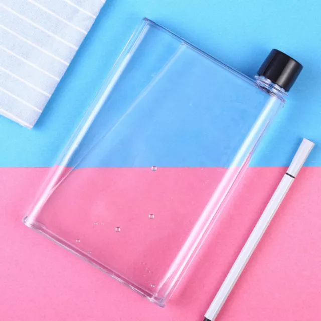 750ml Leak Proof Flat Slim Water Bottles Plastic Transparent Portable Juice  Cups Colorless