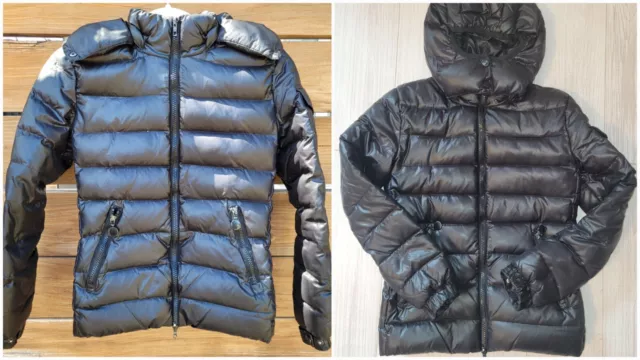 Moncler Bady Short Puffer Winter Down Jacket Black Size 1 Left Arm Pocket Logo 3