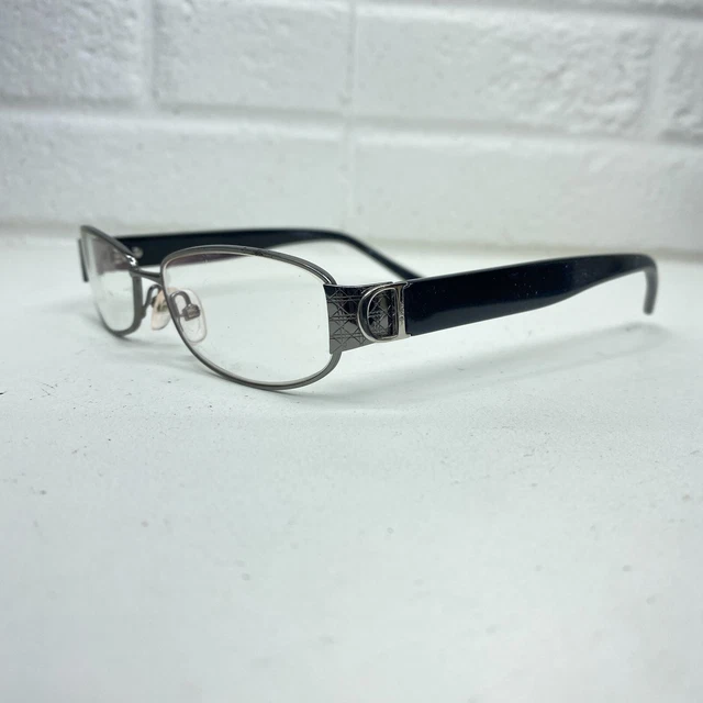 CHRISTIAN DIOR Eyeglasses Frame Black Silver Womens  53-15-135 17513 2