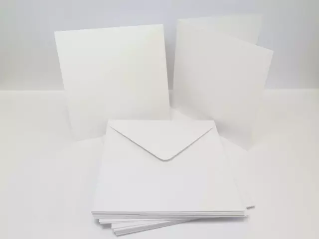 20 x Watercolour Blank Greeting Cards 6x6" HighWhite 300gsm with Envelopes CL011