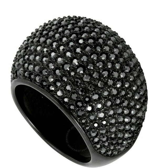 Swarovski Crystal | Black Stone Jethem Ring ✪New✪ 5017148 Rare 52 6 Retired Usa