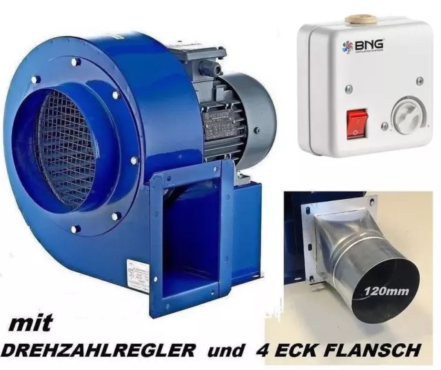 TURBO Zentrifugal Radialgebläse Radialventilator Radiallüfter 1950m³/h 230V