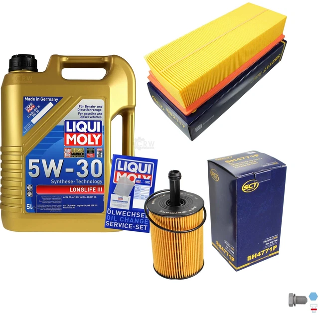 SCT Pacchetto Revisione Germania 5 L Liqui Moly Longlife 3 III 5W-30 per VW Audi