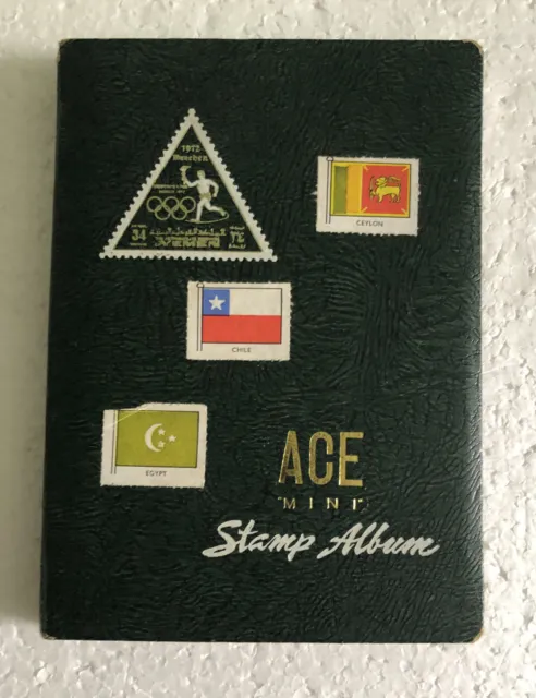 Stamp Album - small 14 page album containing old stamps