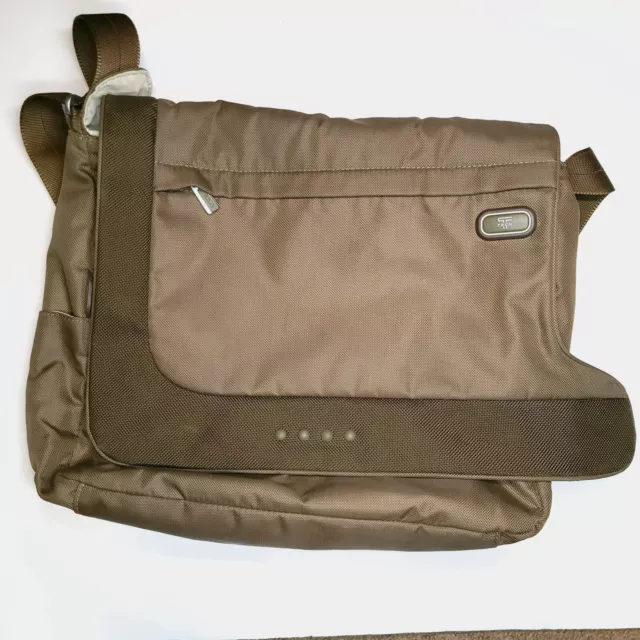 TUMI T-Tech Olive Green Ballistic Nylon Messenger Crossbody Travel Bag 5114MSS