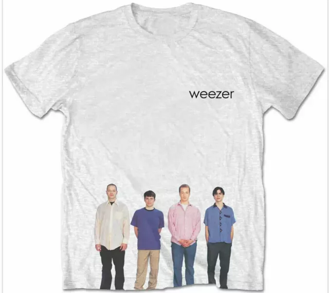 Offizielles T-Shirt Weezer blau Album weiß Herren Weezer klassisches T-Shirt