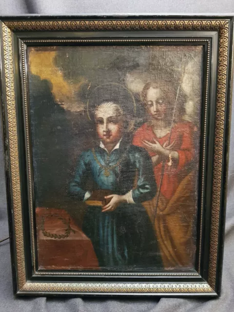 Altmeister Gemälde, Barock Gemälde, Heilige mit Engel, 17.  Jahrhundert