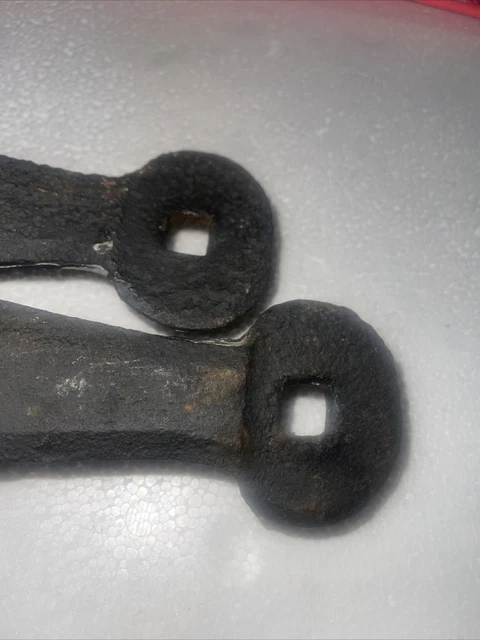 32 Inch Antique Hand Forged Iron Strap Hinges Barn Door Used Nice Shape 9